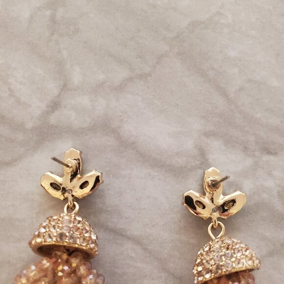 💖 Baublebar Rhinestones Crystals Pave Faceted Beads Beaded Tassel Earrings 💖 - Picture 6 of 10